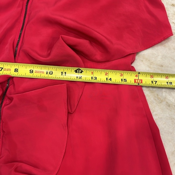 Laundry by Shelli Segal Hot Pink Sheath Dress – Ruffle Detail & Front Zip‎ | 8 - Picture 9 of 12